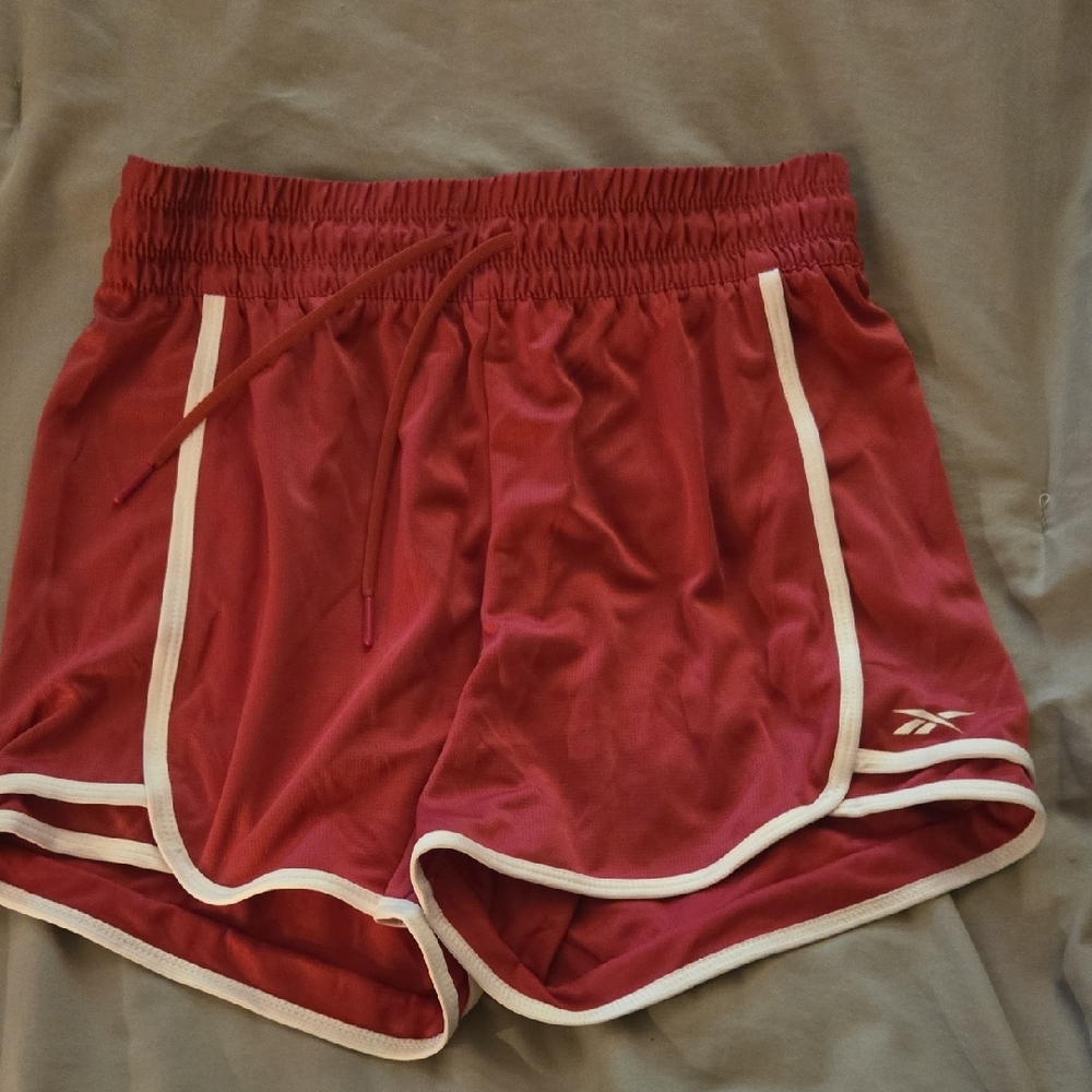Reebok Red Athletic Shorts with Elastic Waistband